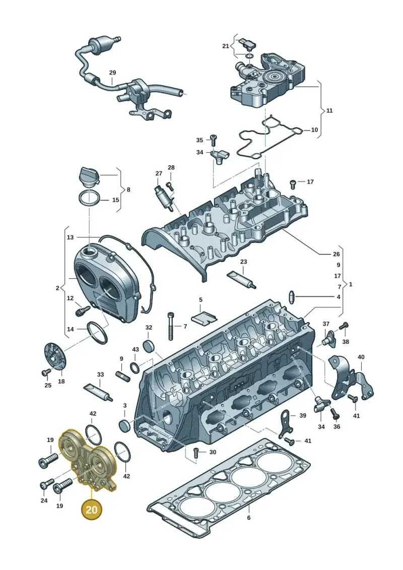 06L103144L — Audi A3 Sportback (2019-2021) diagram 849103035, position 20