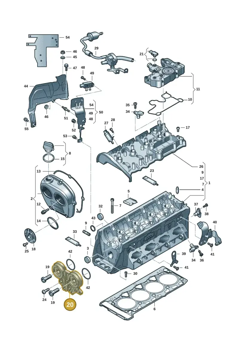 06L103144L — Audi Q3 quattro (2018-2019) diagram 849103036, position 20