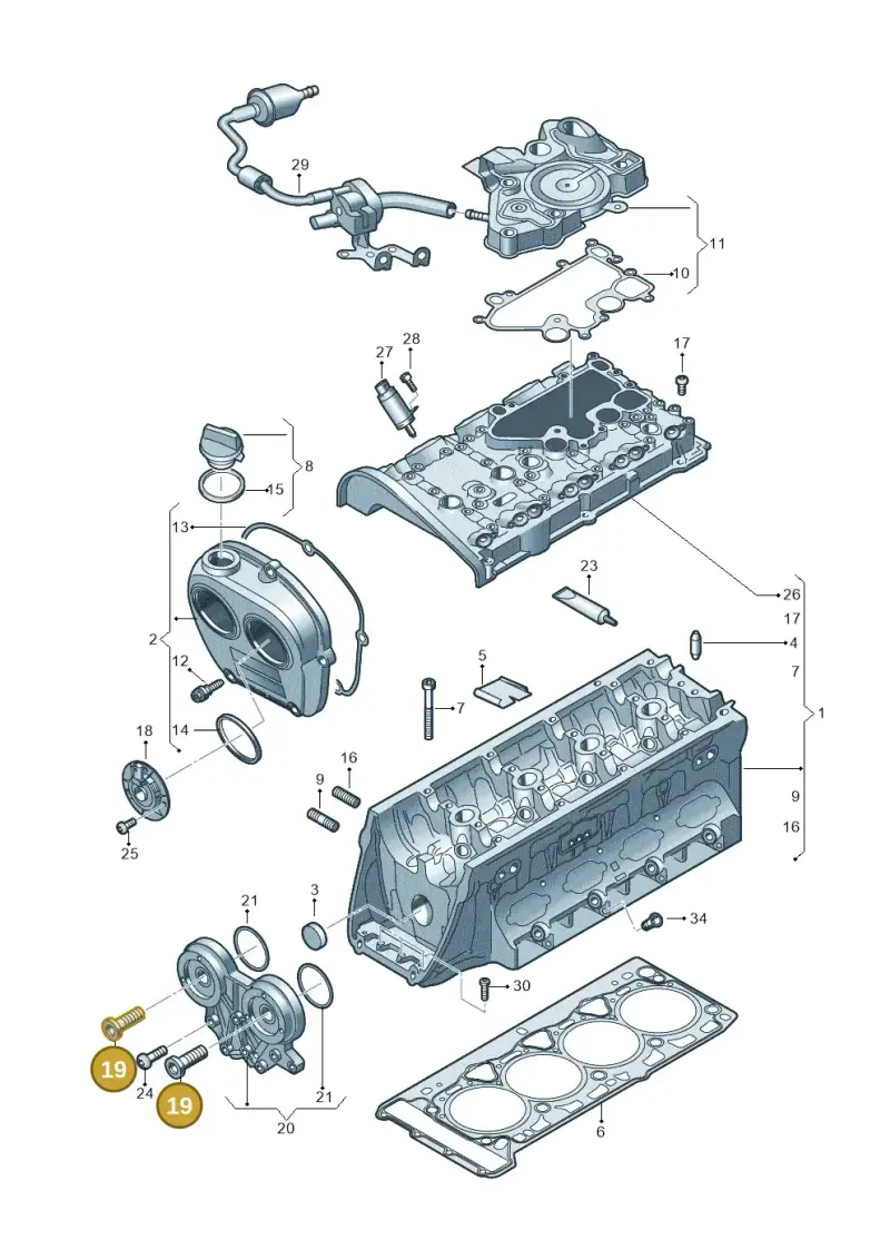 06L109257H — Audi A5 Sportback (2016-2020) diagram 849103250, position 19