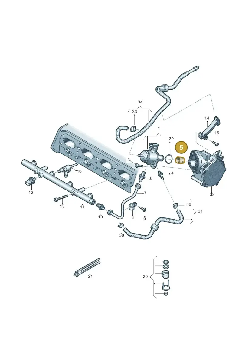 06L109311A — Audi A5 Sportback (2016-2020) diagram 724133060, position 5
