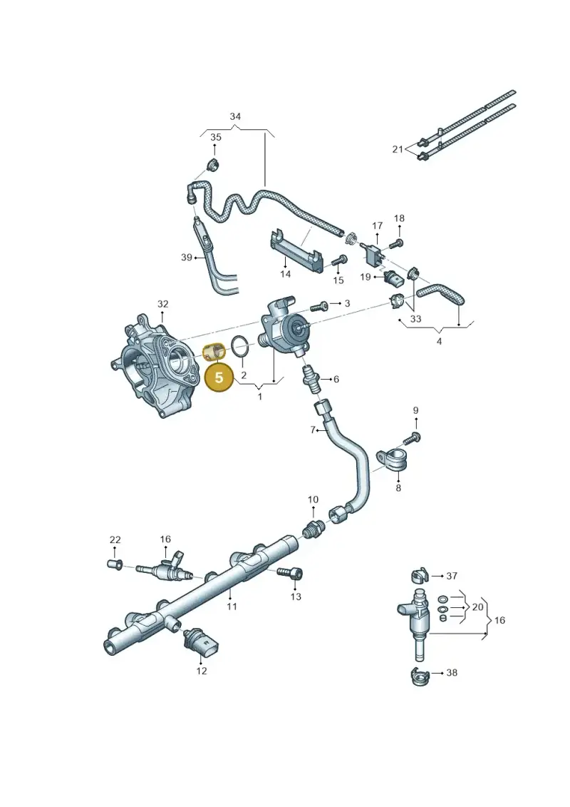06L109311A — Audi A5 Sportback (2016-2020) diagram 849133180, position 5