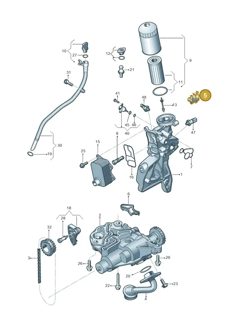 06L115261 — Audi A6 2.0 (2018-) diagram 848115120, position 5