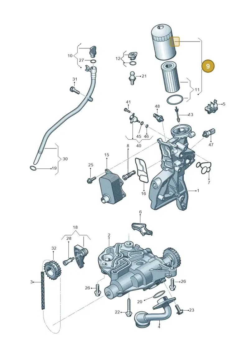 06L115401J — Audi A3 Sportback (2019-2021) diagram 848115120, position 9