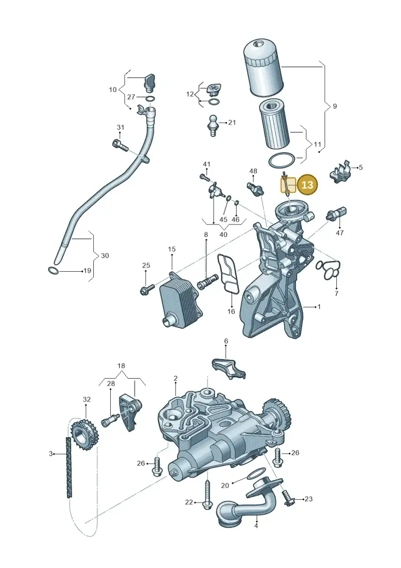 06L115678Q — Audi A3 Sportback (2019-2021) diagram 848115120, position 13