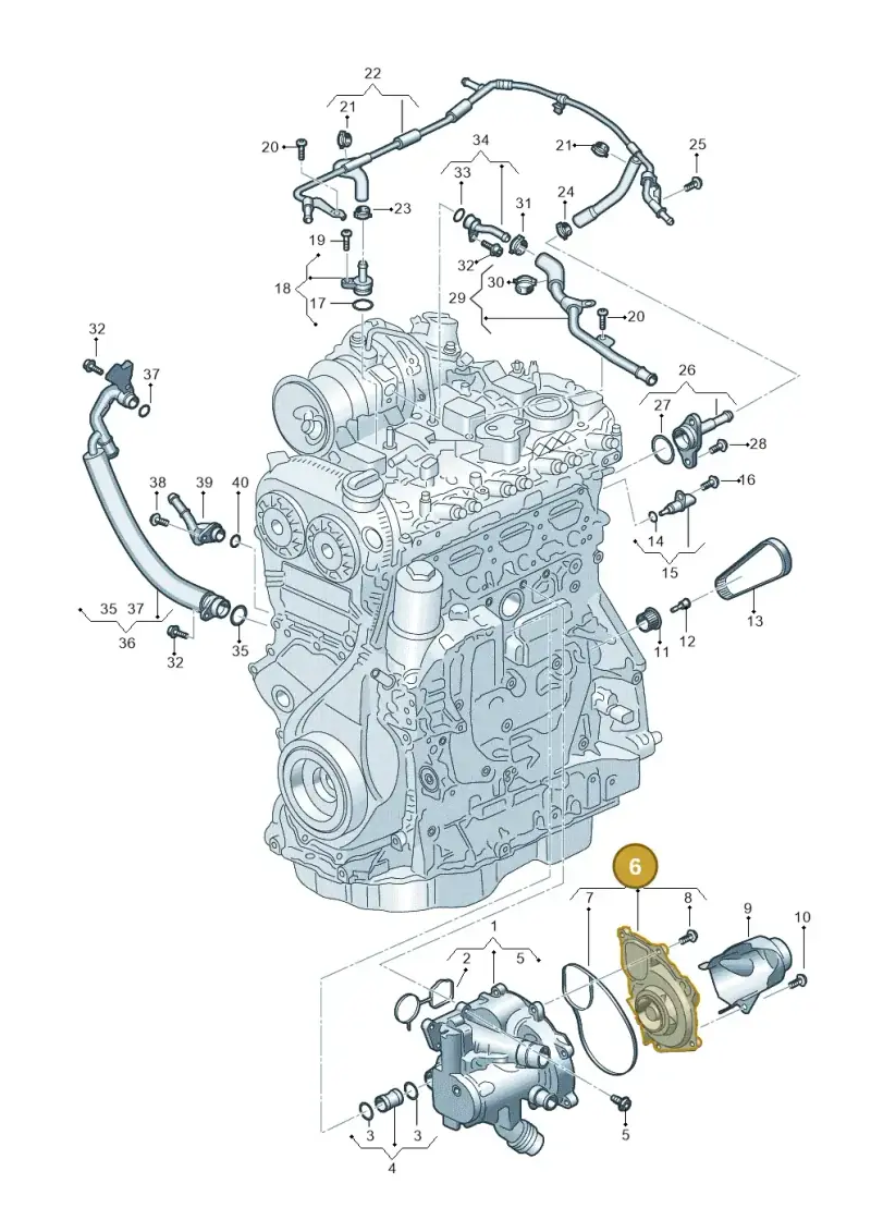 06L121012M — Audi A3 Sportback (2019-2021) diagram 596121145, position 6