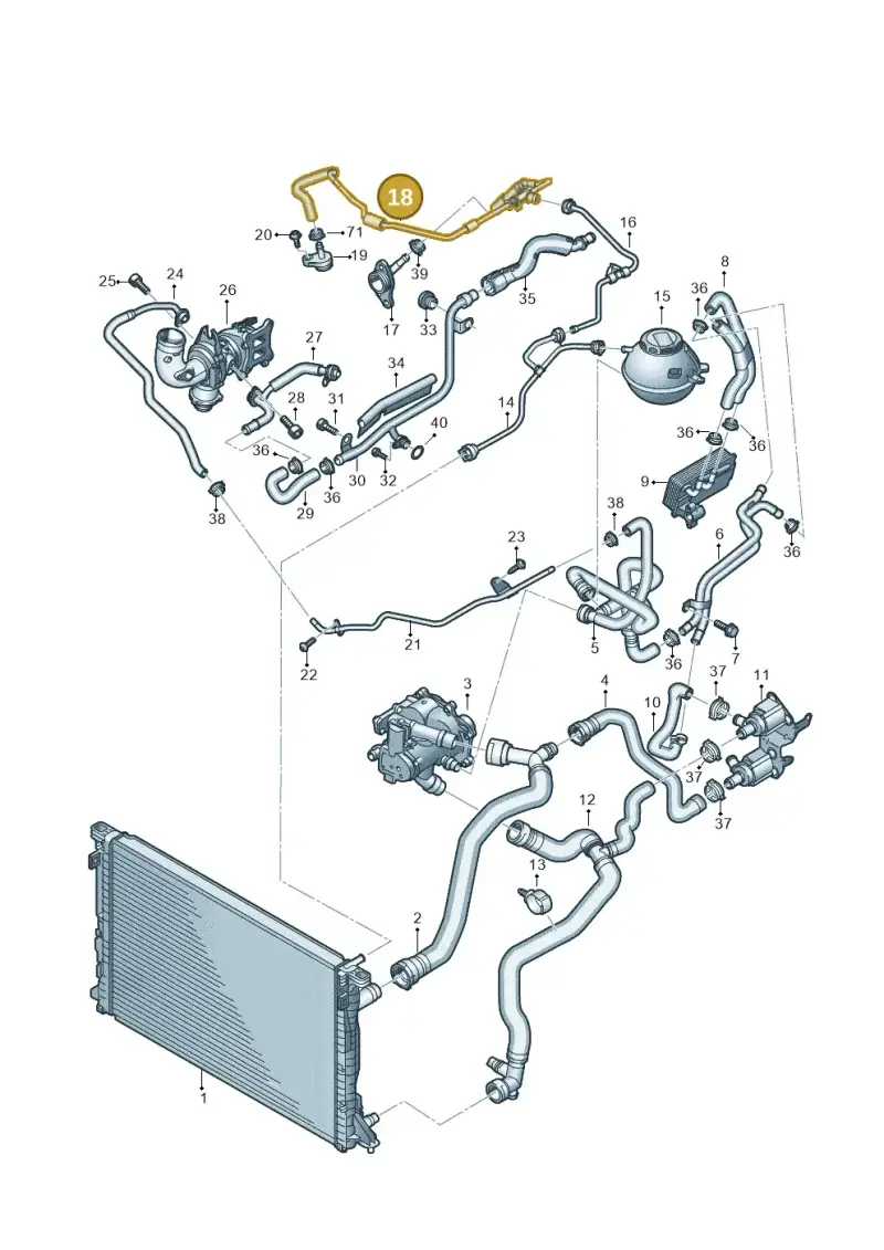 06L121081AF — Audi Q5 (2016-2020) diagram 896121182, position 18