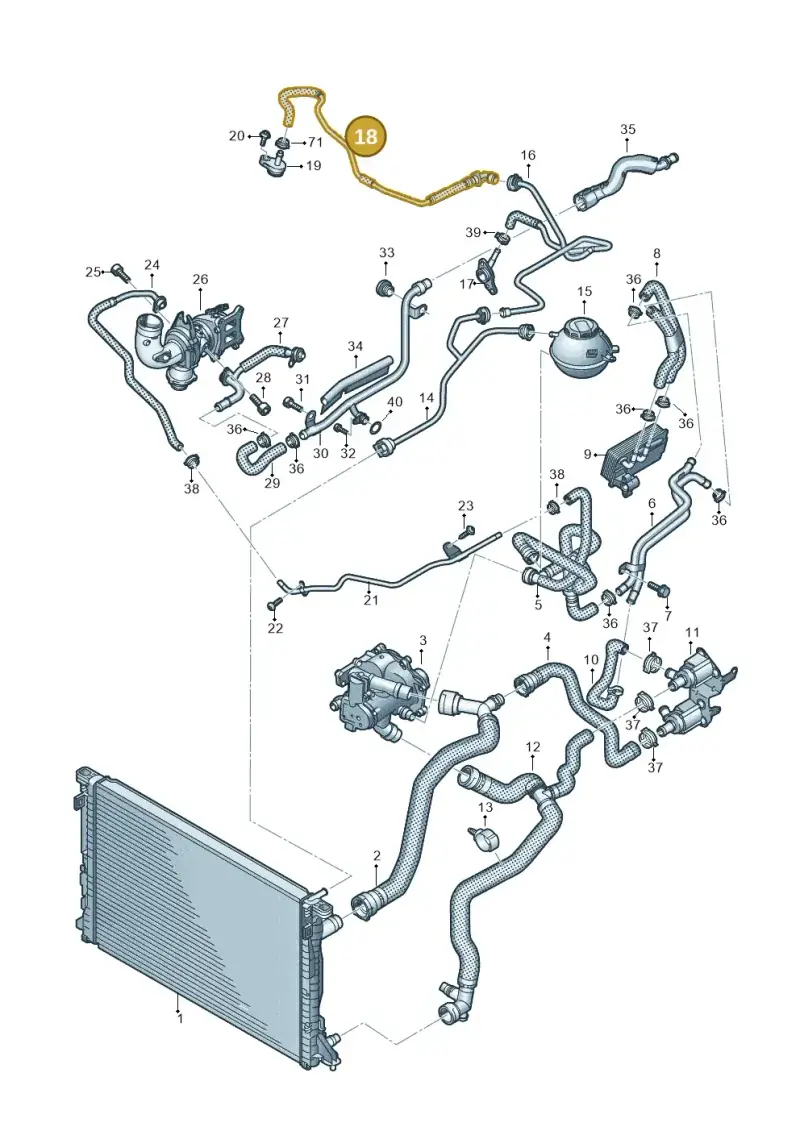 06L121081AF — Audi Q5 (2016-2020) diagram 896121300, position 18