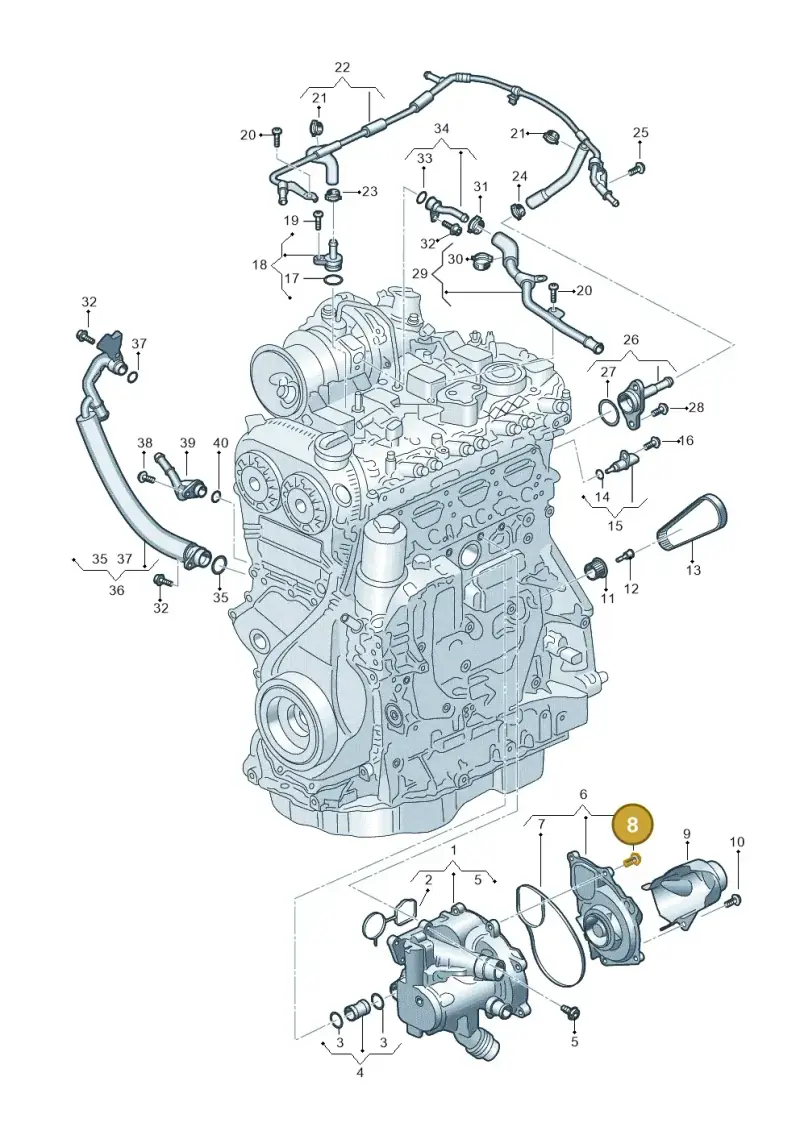 06L121441B — Audi A3 Sportback (2019-2021) diagram 596121145, position 8