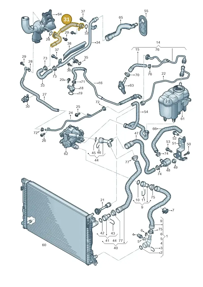06L121497AA — Audi A5 Sportback (2016-2020) diagram 849121200, position 31