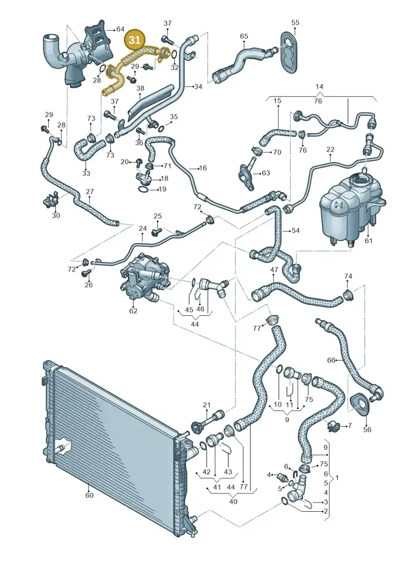 06L121497AA — Audi A5 Sportback (2016-2020) diagram 849121210, position 31