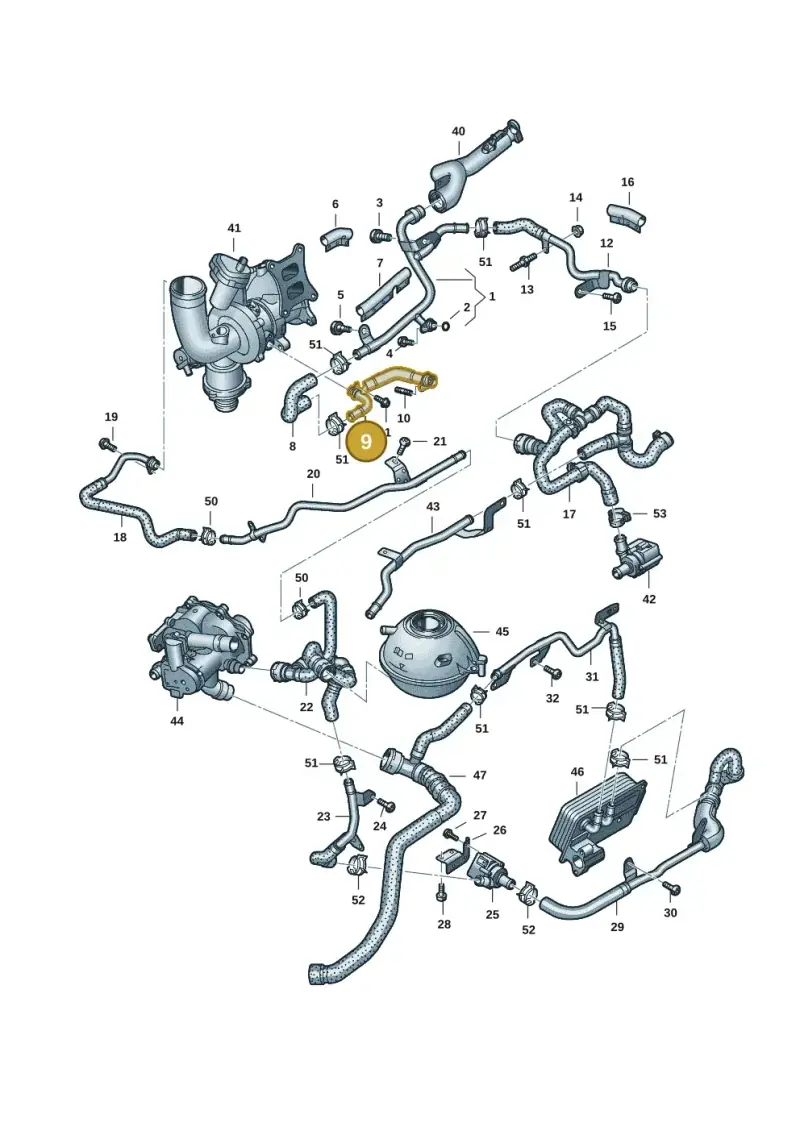 06L121497AA — Audi Q5 (2016-2020) diagram 896121119, position 9