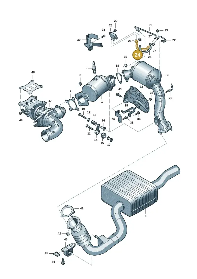 06L131850C — Audi A5 Sportback (2016-2025) diagram 849253047, position 24