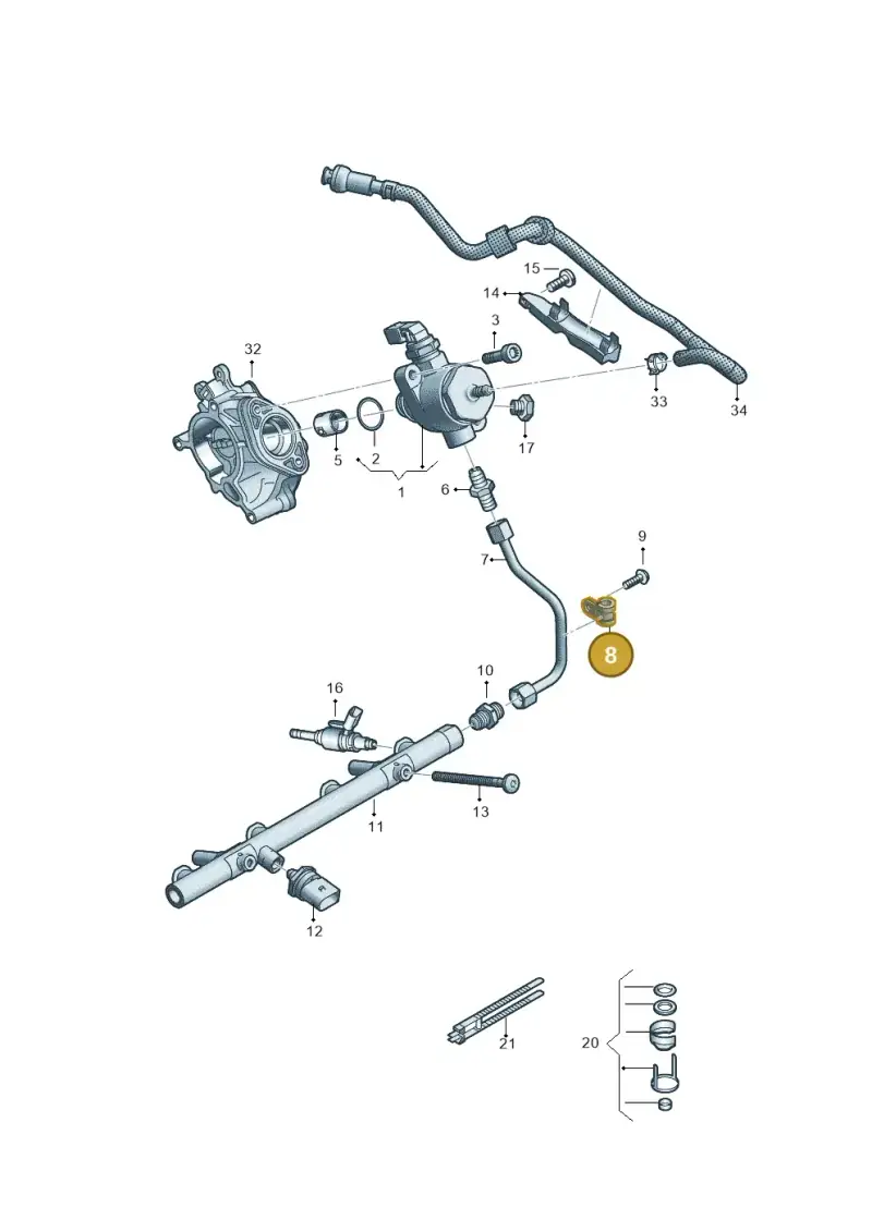 06L133047 — Audi A4 2.0 (2015-2019) diagram 798133240, position 8