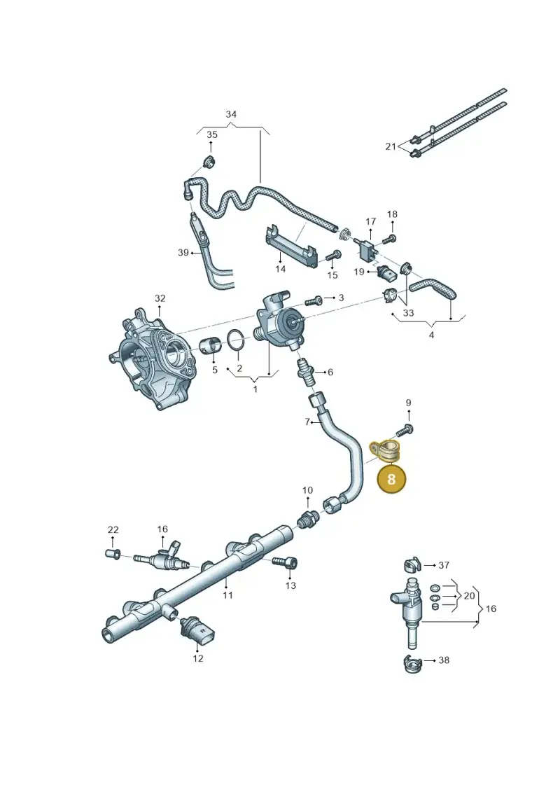 06L133047 — Audi A5 Sportback (2016-2020) diagram 849133180, position 8