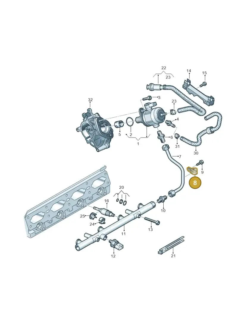 06L133047 — Audi A6 2.0 (2018-) diagram 896133240, position 8