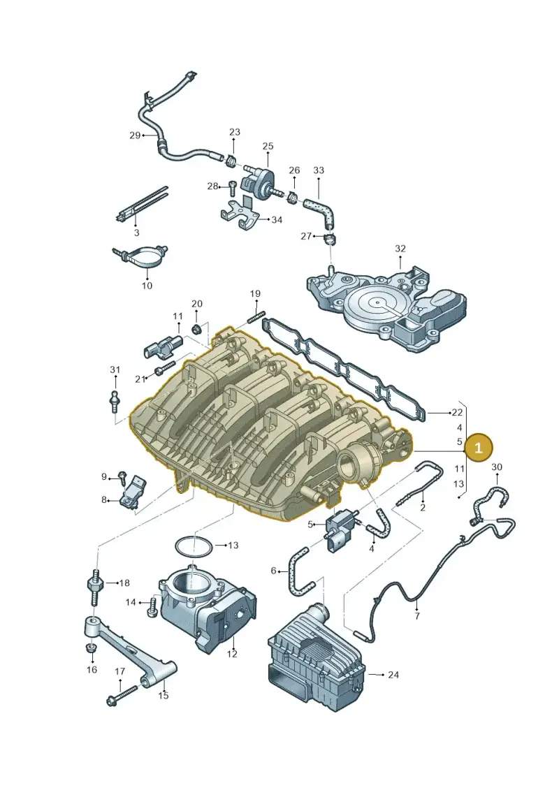 06L133201DH — Audi Q3 quattro (2018-2019) diagram 796133100, position 1