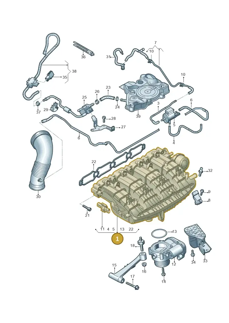 06L133201DH — Audi A4 2.0 (2015-2019) diagram 859133200, position 1