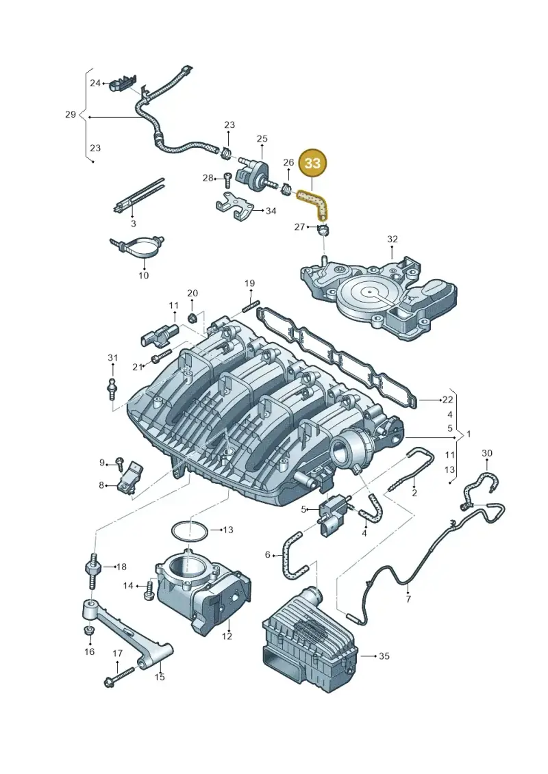 06L133514A — Audi A3 Sportback (2019-2021) diagram 596133612, position 33