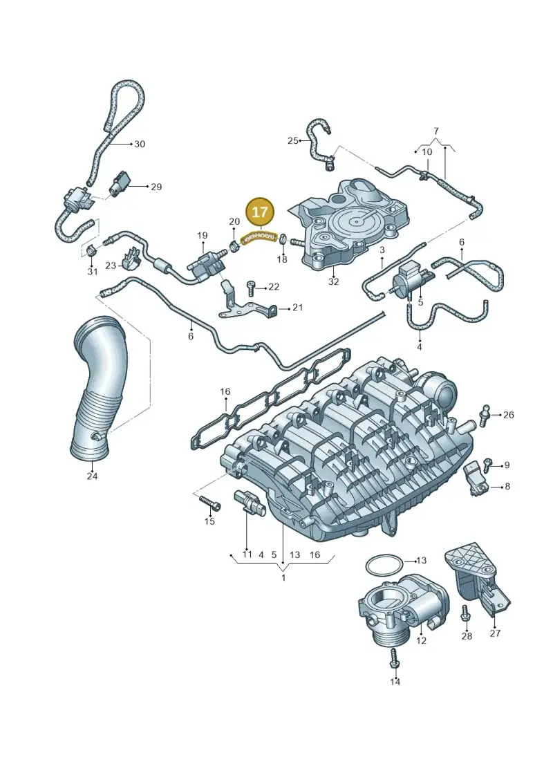06L133514J — Audi A6 2.0 (2018-) diagram 435133004, position 17