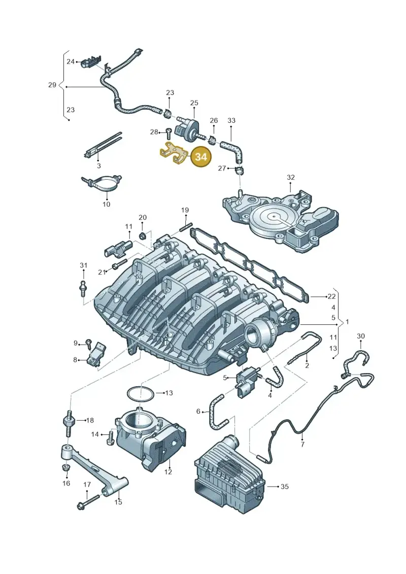 06L133519B — Audi A3 Sportback (2019-2021) diagram 596133612, position 34