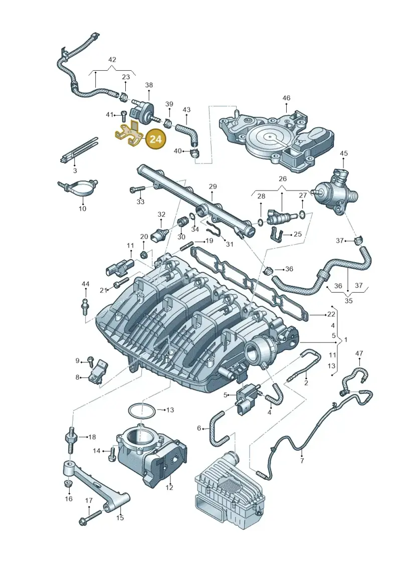 06L133519B — Audi A1 sportback 1.0 (2018-) diagram 884133100, position 24