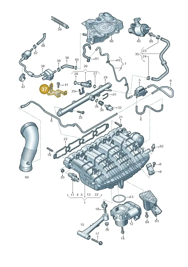06L133519P — Audi A6 2.0 (2018-) diagram 798133160, position 37