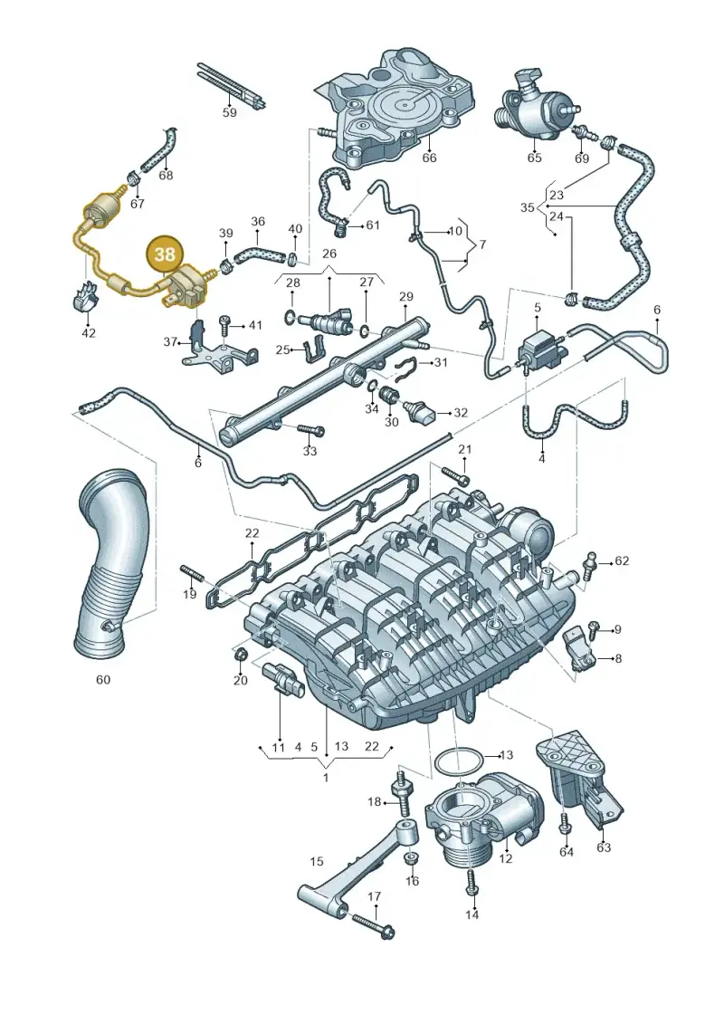 06L133781BL — Audi A6 2.0 (2018-) diagram 798133160, position 38