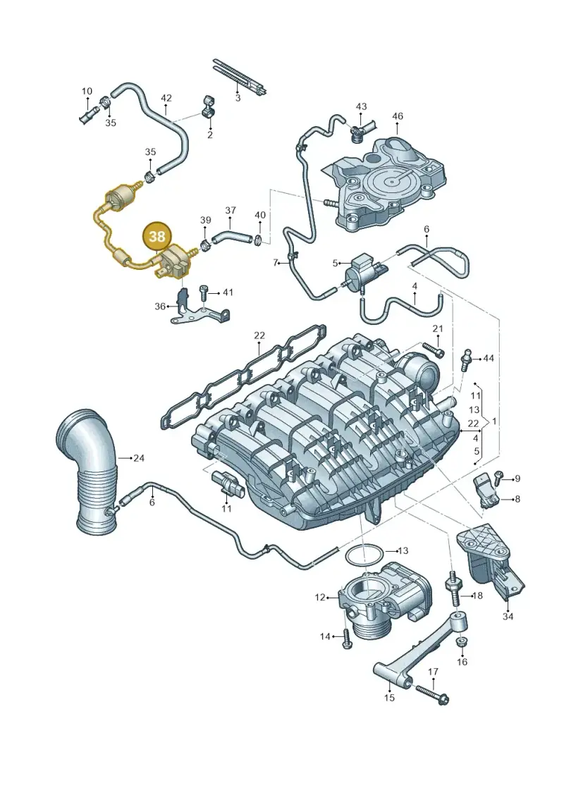 06L133781BL — Audi A6 2.0 (2018-) diagram 849133340, position 38