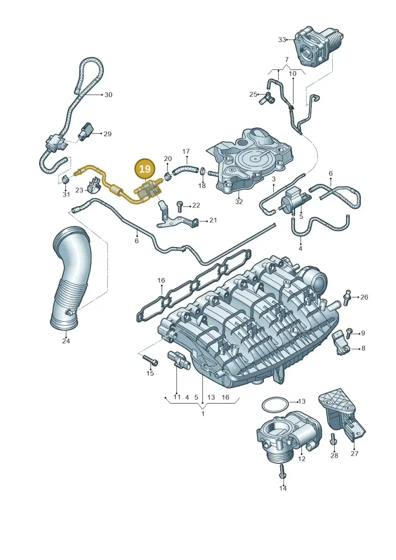 06L133781BL — Audi A6 2.0 (2018-) diagram 896133010, position 19