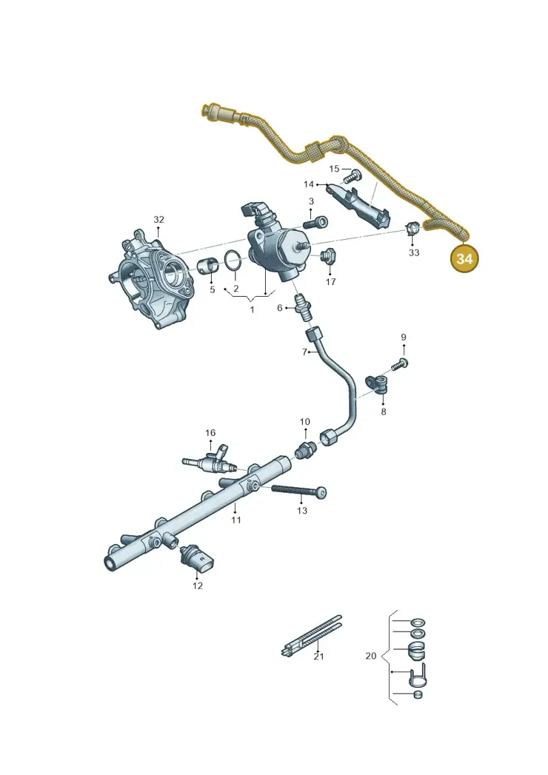 06L133986AA — Audi A5 Sportback (2016-2020) diagram 798133240, position 34