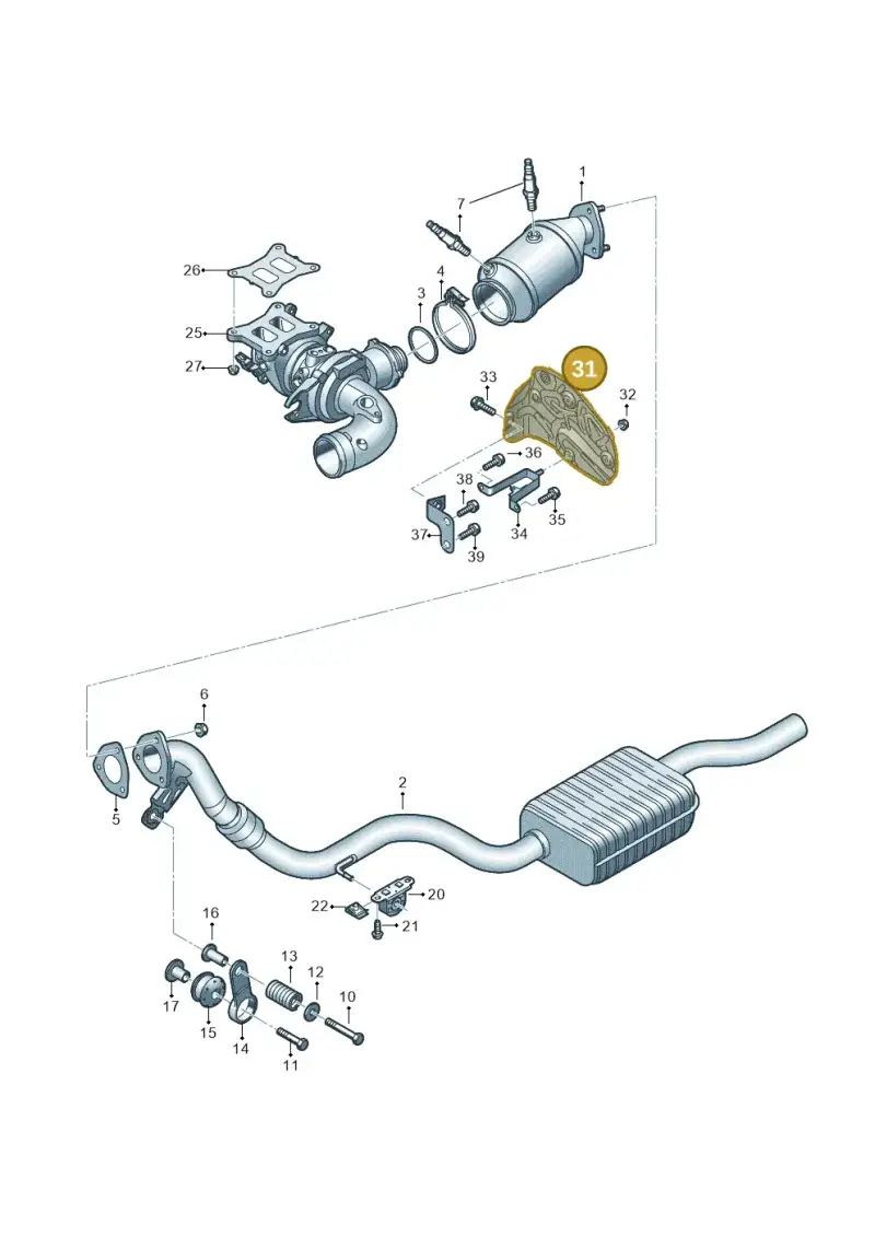 06L253243R — Audi A6 (2018-2025) diagram 430253385, position 31