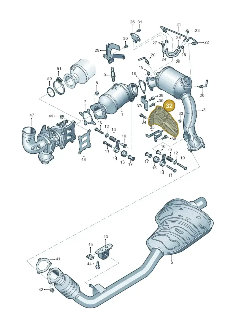 06L253243R — Audi A6 (2018-2025) diagram 896253530, position 32