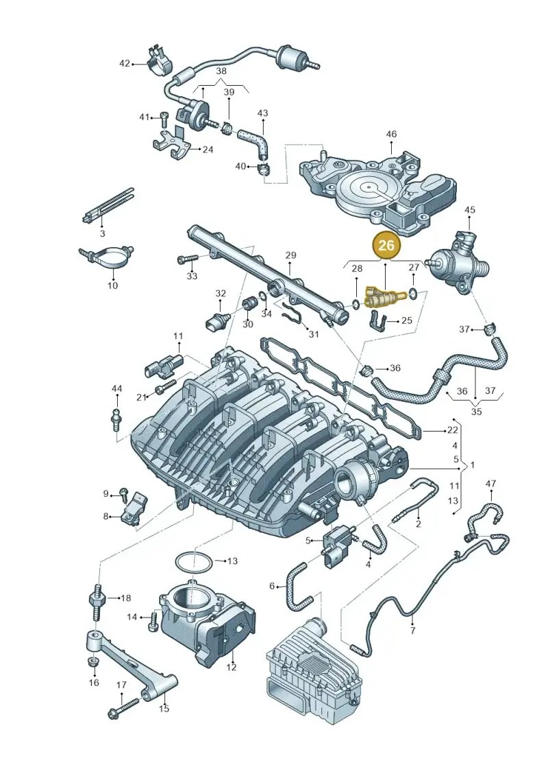06L906031C — Audi A5 Cabrio 2.0 (2016-2018) diagram 848133400, position 26