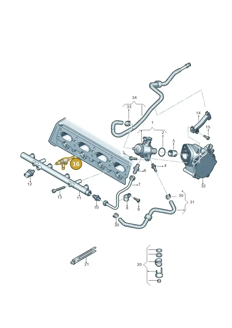 06L906036AH — Audi A5 Sportback (2016-2020) diagram 724133060, position 16