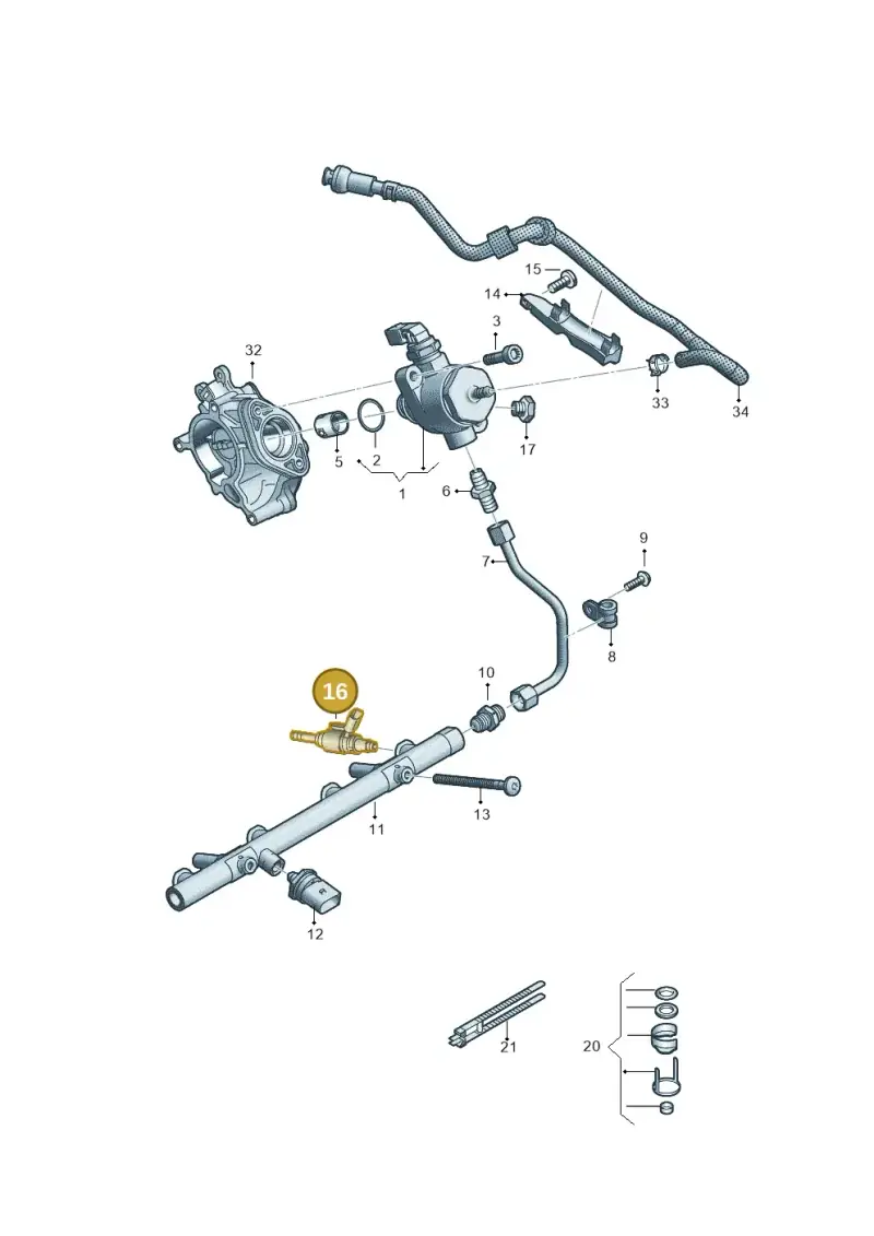 06L906036AH — Audi A5 Sportback (2016-2020) diagram 798133240, position 16