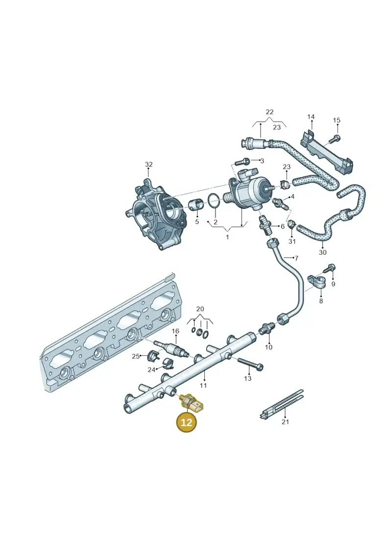06L906054E — Audi A6 2.0 (2018-) diagram 896133240, position 12