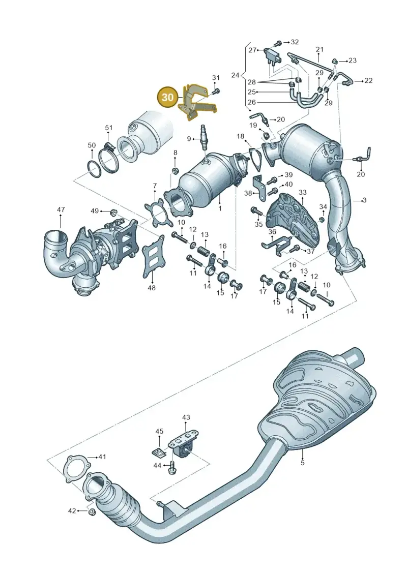 06L971502J — Audi Q8 (2018-2025) diagram 429253350, position 30