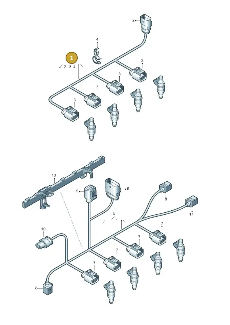 06L971627M — Audi A3 Sportback (2016-2020) diagram 745971290, position 1