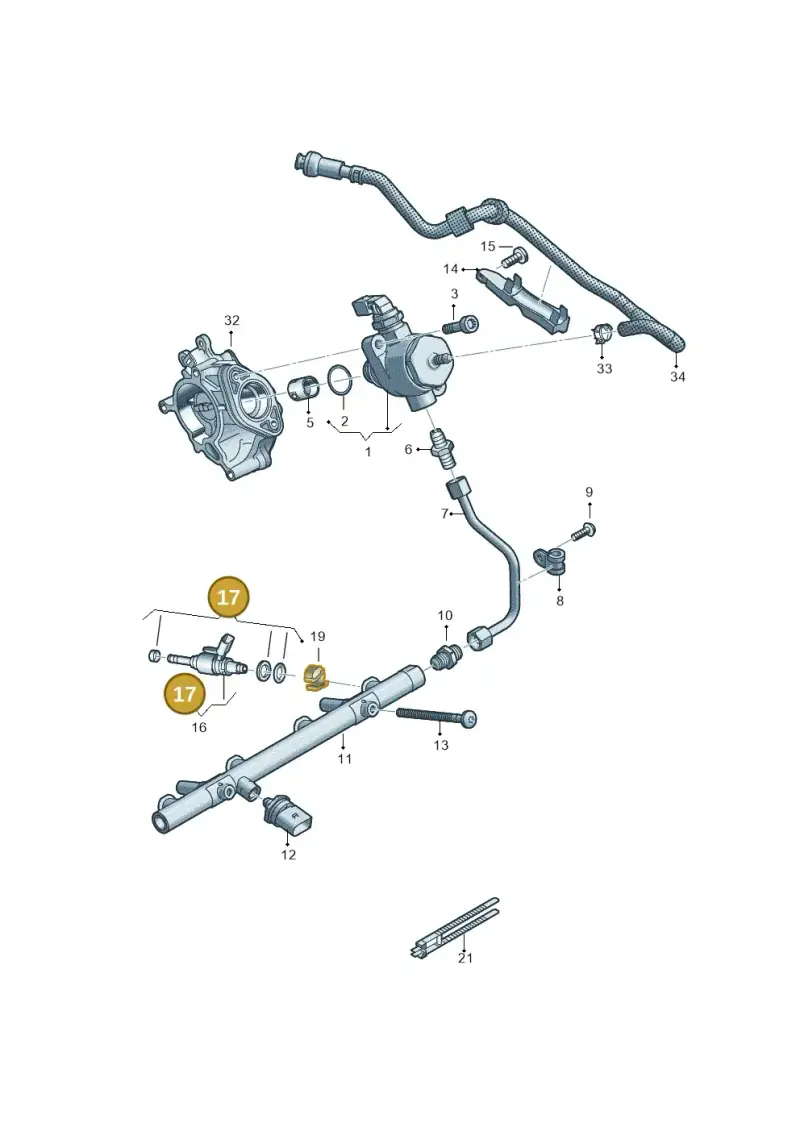 06L998907 — Audi Q8 Quattro 3,0 (2018-) diagram 429133022, position 17