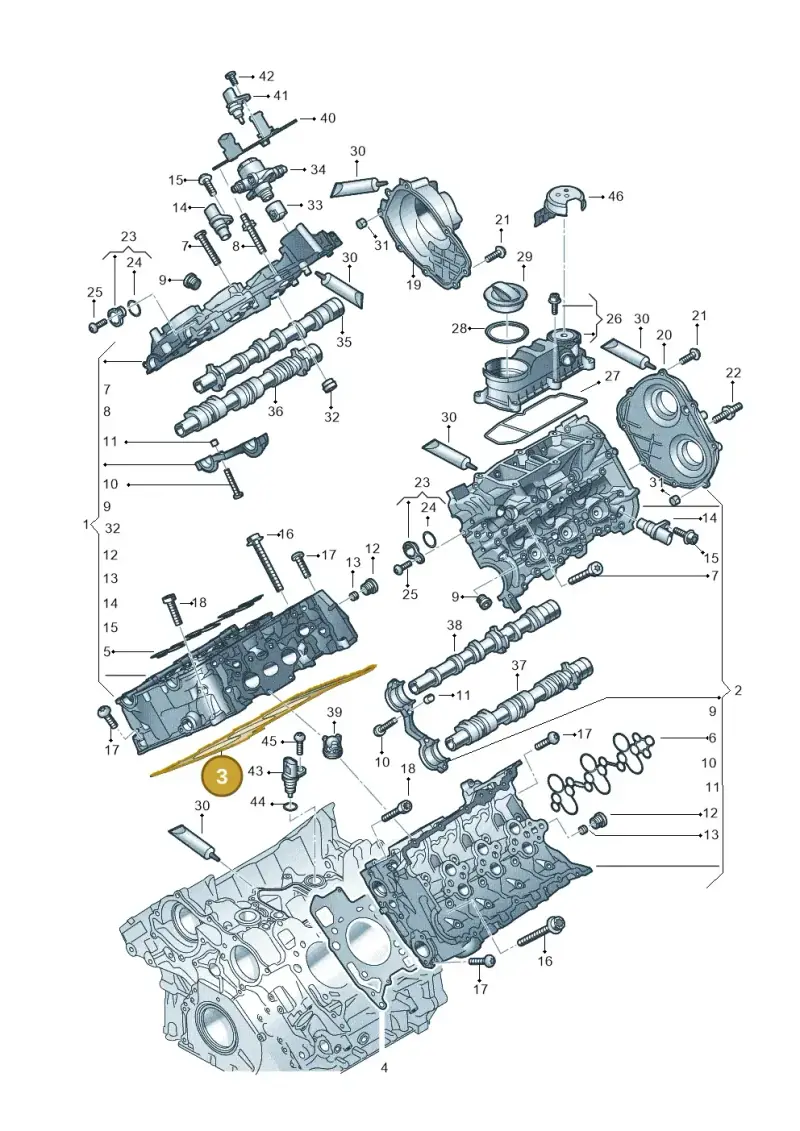 06M103148L — Audi A6 2.0 (2018-) diagram 847103330, position 3
