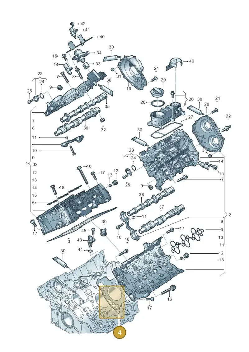 06M103149J — Audi A6 2.0 (2018-) diagram 847103330, position 4