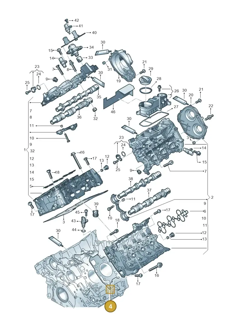 06M103149J — Audi A6 2.0 (2018-) diagram 849103330, position 4