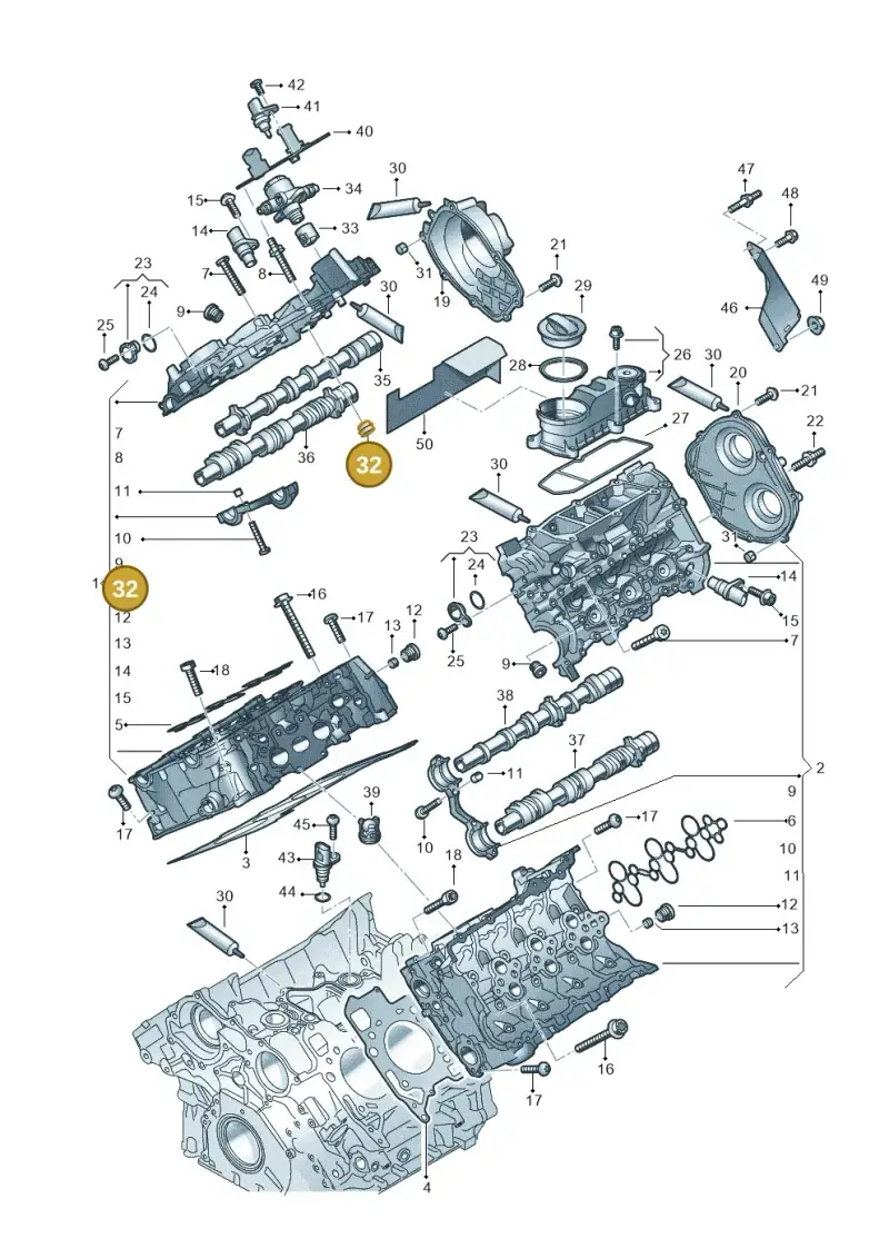 06M103201D — Audi Q8 Quattro 3,0 (2018-) diagram 429103033, position 32