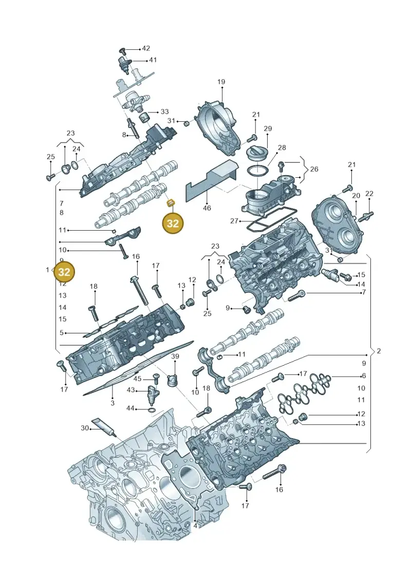 06M103201D — Audi A6 L 2.0 (2018-) diagram 577103033, position 32