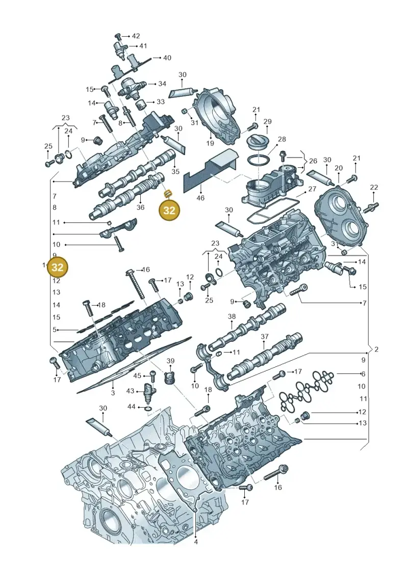 06M103201D — Audi A6 2.0 (2018-) diagram 849103330, position 32