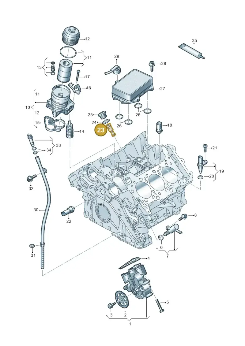 06M103208C — Audi Q8 Quattro 3,0 (2018-) diagram 849115200, position 23
