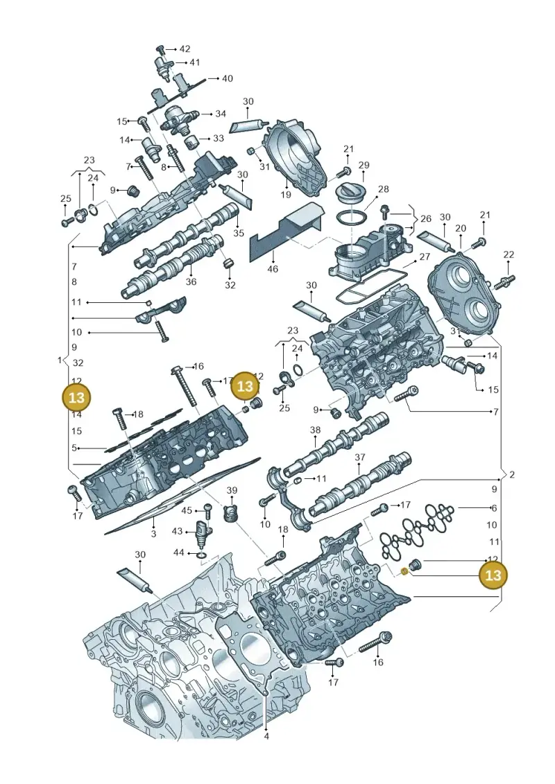 06M103271C — Audi A6 2.0 (2018-) diagram 849103330, position 13