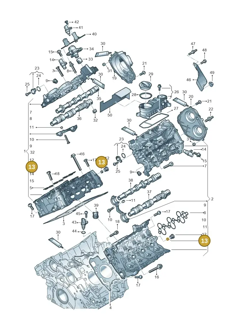 06M103271C — Audi Q8 Quattro 3,0 (2018-) diagram 429103033, position 13