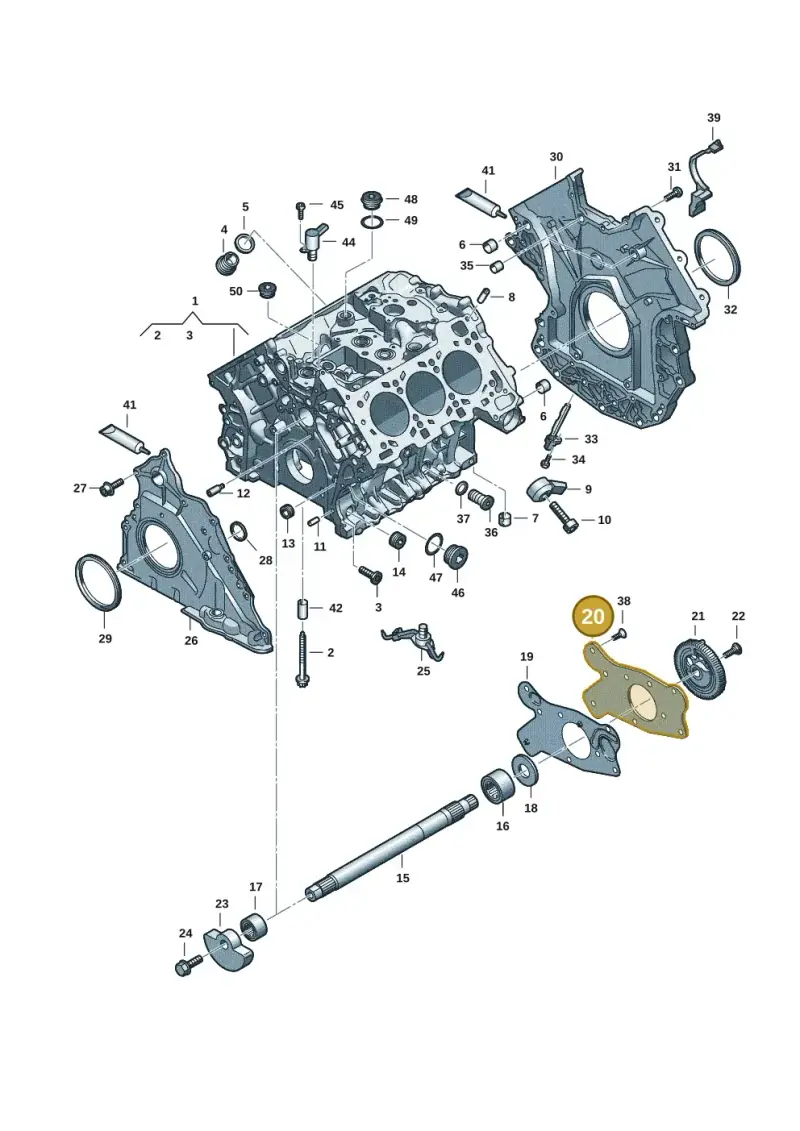 06M103407G — Audi A5 Limo 2.0 (2024-) diagram 849103182, position 20