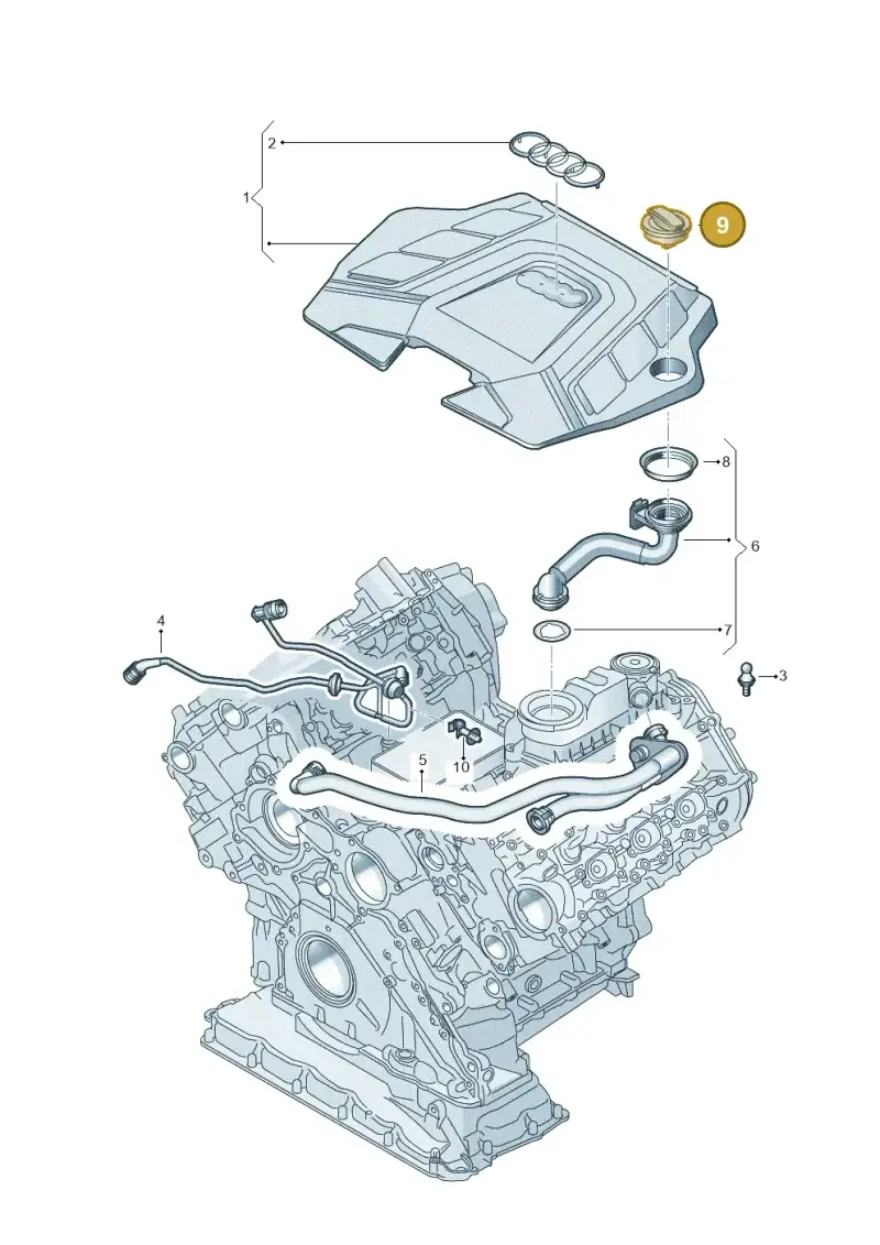 06M103485D — Audi Q8 Quattro 3,0 (2018-) diagram 429103470, position 9